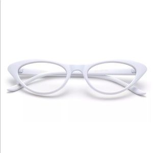 Cat eye retro vintage glasses frames new white